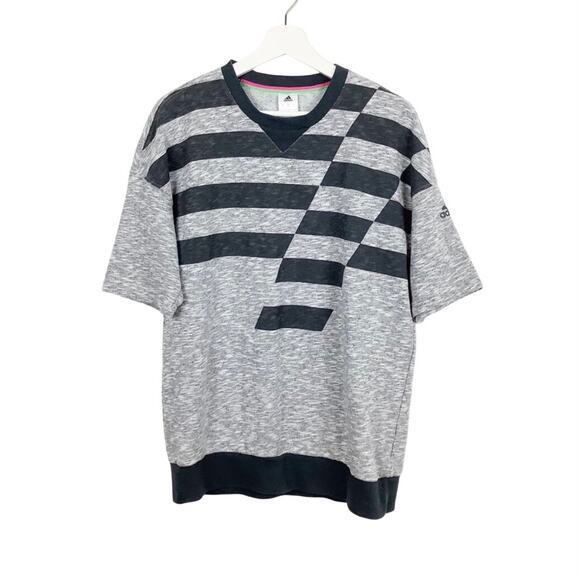 Adidas Gray Urban Short Sleeve Terry Sweatshirt Medium - Picture 2 of 6